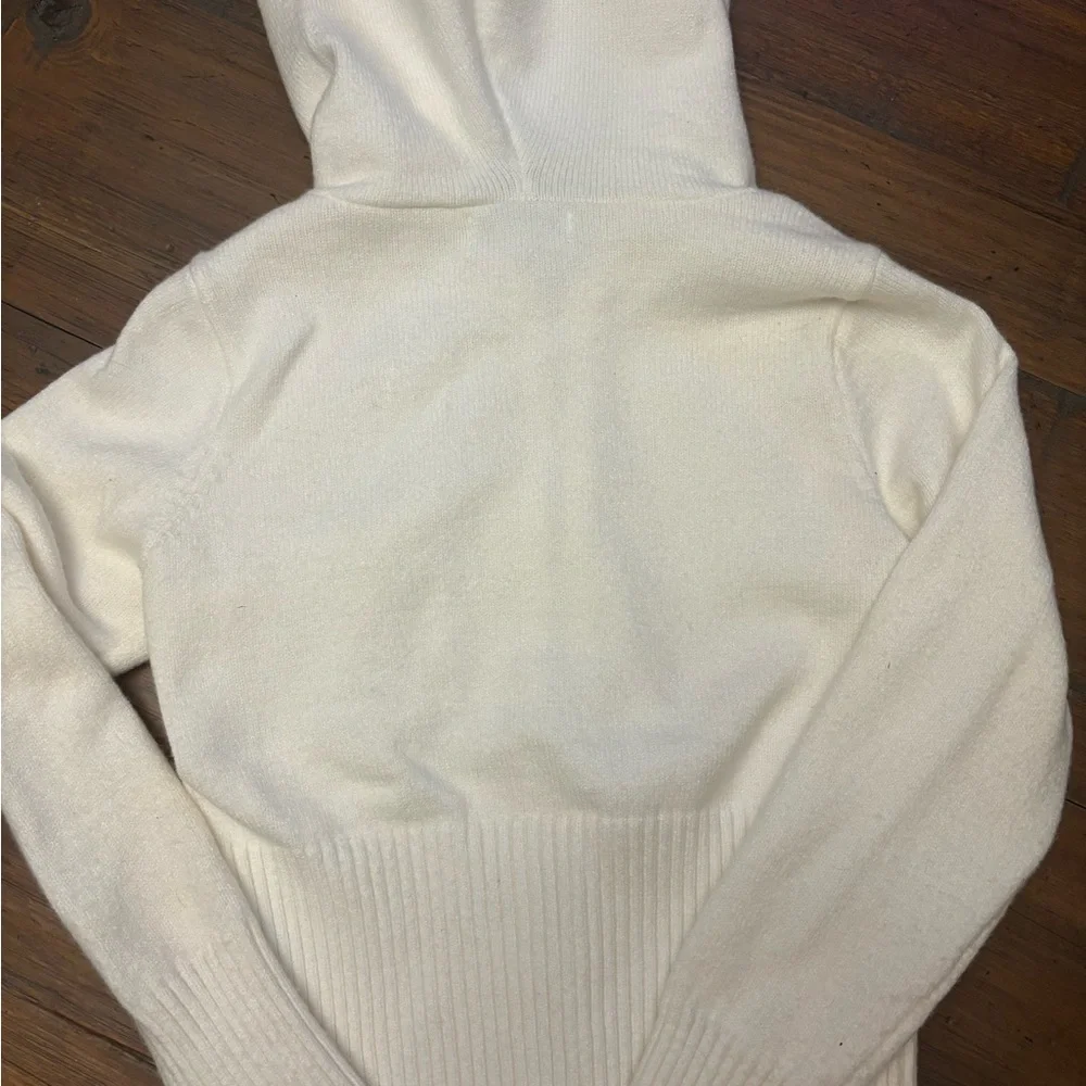 Frankie’s bikinis white cloud knit zip up hoodie - Picture 9 of 13